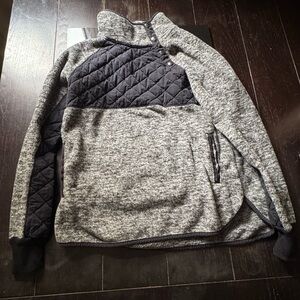 Abercrombie & Fitch Gray and Black Zip Up Sweater